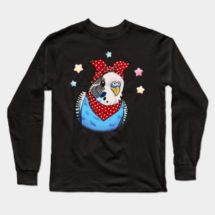 Feathers and Love: Budgie Mom's Parrot Passion Long Sleeve T-Shirt